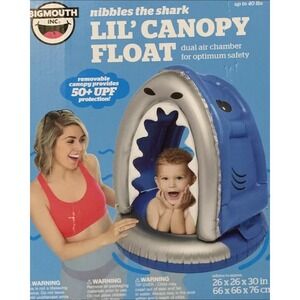 Bigmouth Inc Nibbles The Shark Lil’ Canopy Float Up To 40 Lbs. 12-36 Months New